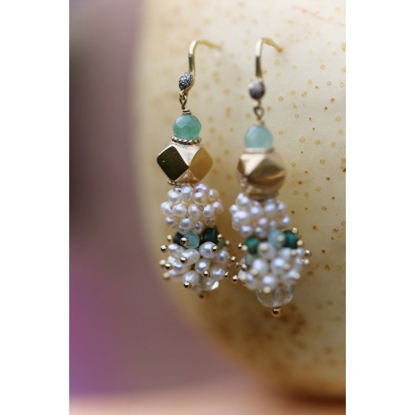 5 Octobre auksuoto sidabro auskarai  